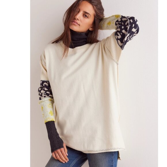 new Free People Tiger Style Cuff Sweater 257 3S2 - Picture 1 of 10